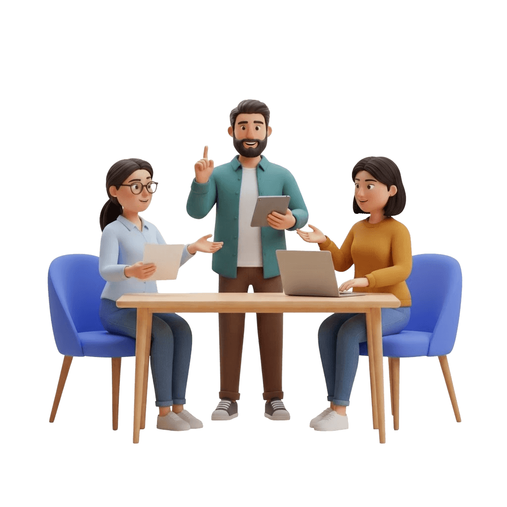 Kissht content and research team collaborating around a table